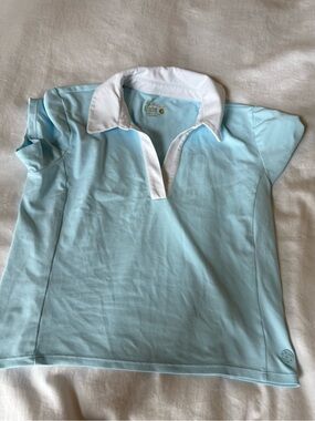 Lilly Pulitzer Light tennis golf  Blue Polo Top with White Collar